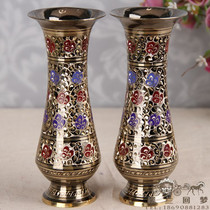 Pakistani copper vase 1 pair of handicrafts Bronze art vase Flower arrangement Persian characteristics Xinjiang vase