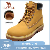 Camel outdoor big yellow boots autumn new casual waterproof mid-help boots 6 inch mens and womens Martin boots tooling boots