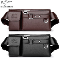 Biden kangaroo fanny pack Mens bag Mobile phone bag mens cowhide fanny pack chest bag Multi-function mobile phone bag fanny pack mens bag
