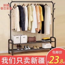 Xinjiang clothes hanger bedroom floor hanging hanger folding indoor home clothes hat rack clotheshorse clothes rack hanger