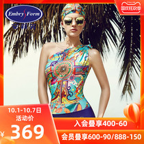 Lady Anlie with coaster triangle one-piece swimsuit 2-piece sexy tropical print spa swimsuit ES0898