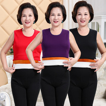 Middle-aged and elderly winter warm vest women plus velvet thickened elderly thermal underwear mother belly care stomach warm stomach artifact
