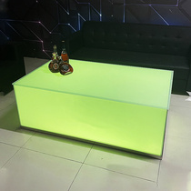 Spot KTV coffee table luminous club bar counter tempered glass stainless steel simple LED light color table