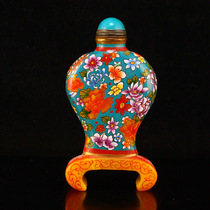 One-price folk antiques antiques collection old glaze painted flowers blossom rich snuff bottle ornaments