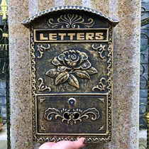 European Villa cast aluminum mailbox outdoor wrought iron wall with lock newspaper box pastoral galvanized rainproof retro post box