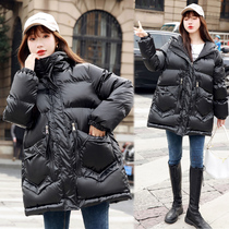 Pregnant womens cotton-padded winter Korean version of the long thick warm winter coat cotton-padded jacket 2021 New late pregnancy