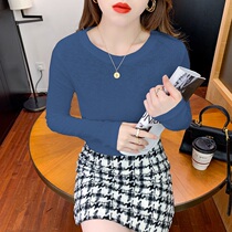 2021 Spring and Autumn New slim round neck long sleeve sunscreen T-shirt base shirt women with thin niche chic coat