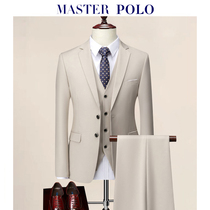 American Paul mens suit suit Wedding groom wedding dress High-end suit Business formal professional slim
