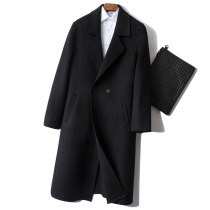Autumn and winter Western collar wool woolen woolen coat long men double face 100% cashmere casual coat