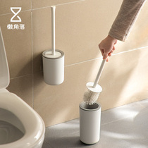 Lazy corner toilet brush hanging wall type no dead corner washing toilet silicone long handle cleaning toilet brush toilet household artifact