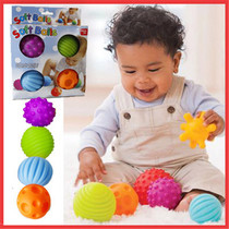 Baby massage hand grasp touch wave soft ball baby pinch sound early education educational toy bright color
