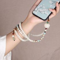  Mobile phone chain halter neck phone oblique cross chain Chinese style Bodhi lanyard hand-woven chain men and women do not strangle the neck rope
