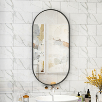 Nordic Oval toilet mirror wall hanging long oval bathroom mirror semicircle creative vanity mirror