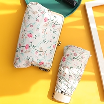 Japan CK Parasol Female 50 fold pocket pocket small portable sunscreen UV umbrella black rain dual use