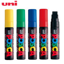 Japan uni Mitsubishi PC-17K marker POSCA thick wide head 15mmPOP water-based poster advertising Flower Body Art Graffiti Art Business Super promotion black blue red and white cloth paper plastic metal