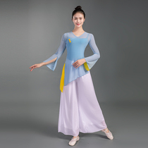 Left hand finger moon classical dance practice suit teacher dance rhyme yoga suit elegant performance suit large size gauze clothes worn outside