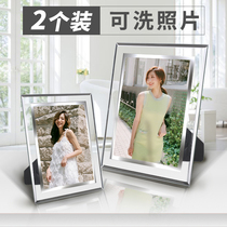  Printing and washing photos Crystal photo frame setting table 5 7 6 8 10 inches seven inches made of creative glass custom photos