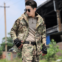 Outdoor Wolf Stone cp camouflage suit men wear-resistant spring and autumn military training uniform black python m65 tactical windbreaker three-piece set