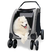 DODOPET dog stroller Large space front and rear doors Large dog out of the car Golden Retriever Satsuma foldable pet car
