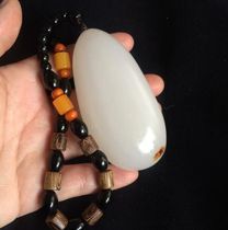 Afghanistan white jade Natural jade Hetian seed stone Raw stone Hand-wrapped silk jade bare stone with leather color to send men