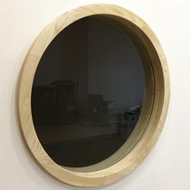 New Chinese round solid wood window cover edge pass Yang corner arc line porch decorative picture frame shelf customization