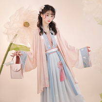Chi Xia flowers into the dream: Yue Sakura half-sleeve long-sleeved short shirt pleated skirt original improvement Hanfu female spring and autumn