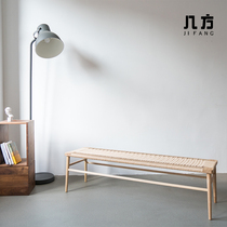 Several square selection of wooden rattan chairs solid wood long bench benches benches white wax wood logs long bench table chairs Domestic