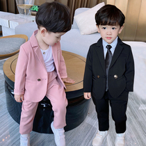 Boys small suit suit autumn Korean version of childrens casual suit baby boy Foreign suit baby boy flower dress