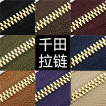 5 Chiata Durable Two-way Corn Tooth Gold Copper Metal Long Zipper Sofa Furniture Leather Bag Handmade DIY
