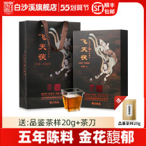 Hunan Anhua Black Tea White Sand Creek Zhengzong Handmade Golden Flower brick tea for five years Chen material Feitian Fu tea 1kg