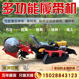 Ride crawler micro-Tiller small four-wheel drive agricultural greenhouse Orchard pastoral ditch loose soil diesel rotary tiller
