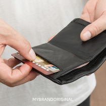 Mybrandoriginal Tannic Tanning Head Layer Bull Leather Brief short wallet Retro ticket clip genuine leather wallet Q4005