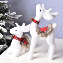 Christmas decorations scene arrangement gift ornaments pendants hanging accessories white flocking elk ice snow decoration