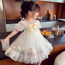  Girls  dresses summer 2021 new little girl Korean super fairy sundress western style childrens mesh princess skirt