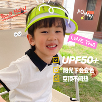 Tomato brother will change color Childrens empty top hat sunshade anti-UV Korean version of the big corn hat lightweight seaside sunscreen tide