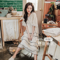 Family Maz Summer Pyjamas Woman Pure Cotton Princess Wind Sleeping Dress Superior Feel 2022 New Extractable Wearing Home Skirt