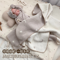 Baby cover blanket autumn baby blanket spring and autumn quilt skin kindergarten 100% cotton jacquard embroidery blanket afternoon blanket