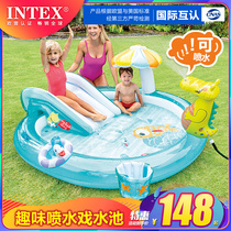 INTEX childrens inflatable swimming pool family large model ocean ball pool sand pool home baby water spray pool