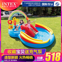 INTEX Water Castle Childrens pool Indoor Inflatable Paddling pool Ocean Ball Pool Fountain Water Park