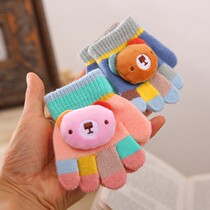 Y children's five-finger gloves 0-3 years old 2 babies winter girls boys thin spring and autumn warm children can