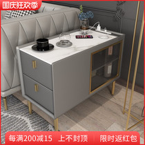 Side sofa side cabinet living room modern light luxury with glass door USB super narrow small size new coffee table