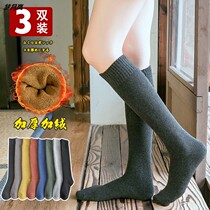 Long cylinder Sox Childrens autumn Winter middle cylinder Garnter thickened warm towel calf Sox high cylinder over kneecap kneecap stockings Sox