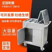 Stainless steel seasoning car Commercial kitchen seasoning car with cabinet trolley Welding seasoning table Mobile dining car trolley