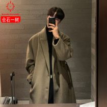Cang Shi Yishi 2021 Winter New woolen coat men long thick loose double-sided cashmere woolen coat