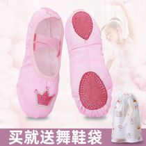 Send storage bag] Childrens dance shoes soft bottom practice cats paw shoes little girl dance performance ballet shoes autumn and winter