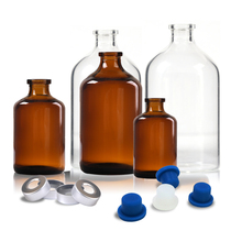 Jiedao 50ml100ml150ml200ml250ml500ml anaerobic bottle top empty bottle control jaw anaerobic bottle stopper fermentation bottle with cap pad reaction bottle sample bottle chemistry