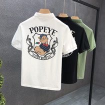 Tide brand polo shirt mens high-end T-shirt 2021 summer new trend mens lapel collar short sleeve T-shirt