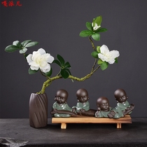 Geyao the young monk tea favor decoration boutique ke yang ceramic accessories shelf tea cabinet cha wan ornaments