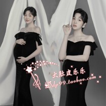 808 pregnant womens photo clothing exhibition new black Hepburn sexy simple dress rental Photo Studio Art Photo dress