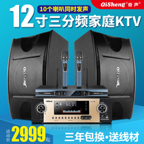 Qisheng family KTV12 inch audio set amplifier conference professional card package speaker equipment Home full set of karaoke dance studio teaching and training stage dedicated K song three-frequency commercial